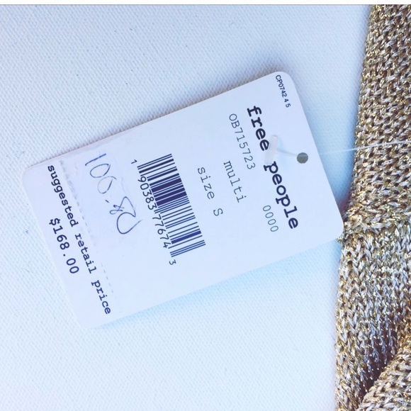 Host Pick Free People Gold Knit Sweater - Picture 6 of 7